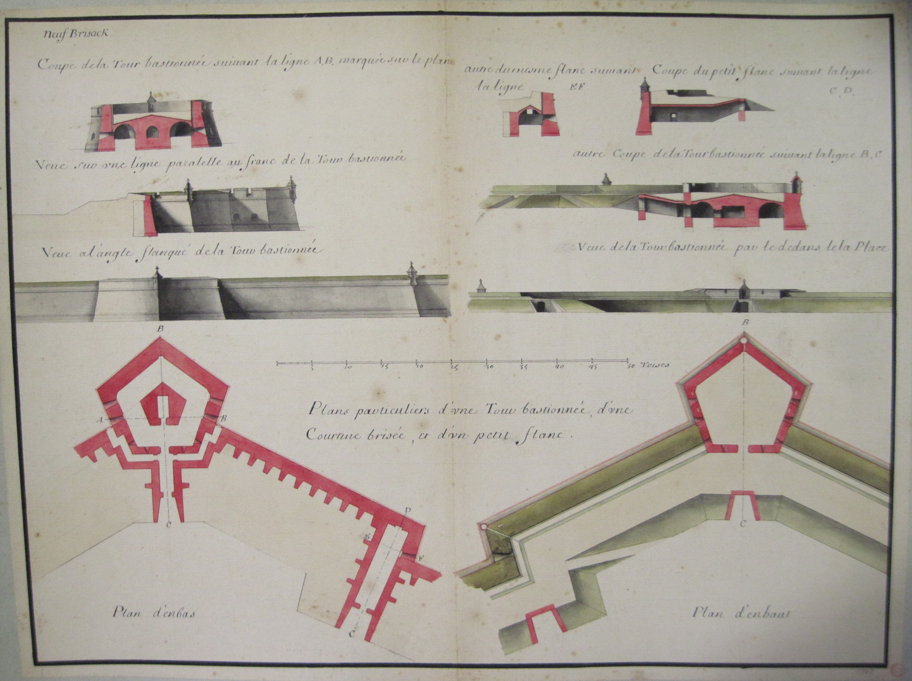 PLAN, ELEVATION ET COUPE DES FORTIFICATIONS DE NEUF-BRISACH_0